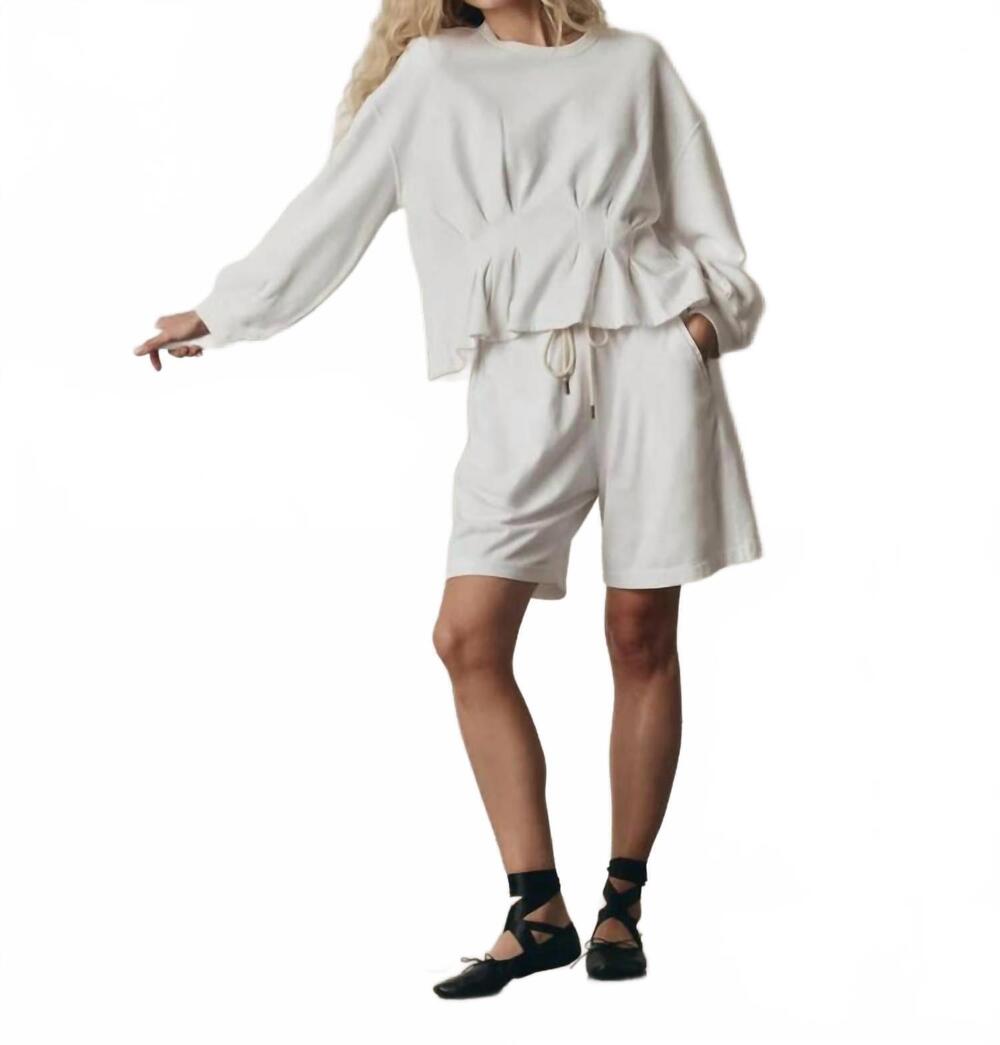 NEW THE GREAT. relaxed sport short in true white